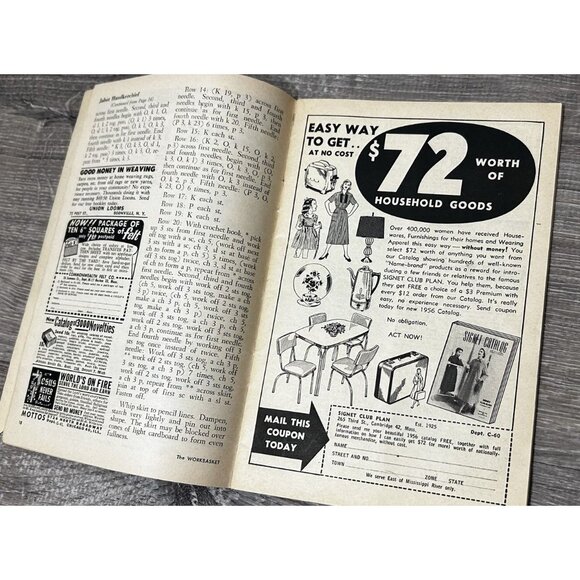 The Workbasket 1955-56 Volume 21 Home and Needlecraft Magazine Paperback - Picture 4 of 7